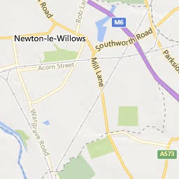 Map of Newton-Le-Willows